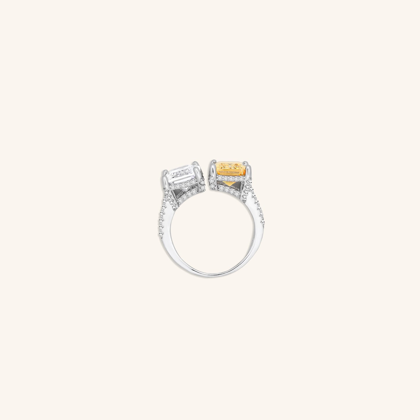 Two Emerald Cut Ring