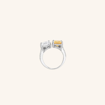 Two Emerald Cut Ring