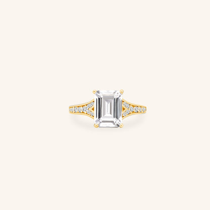 Emerald Cut V Ring