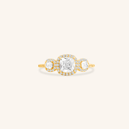 Three Cushion Cut Ring