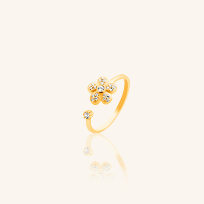 One Flower Adjustable Ring