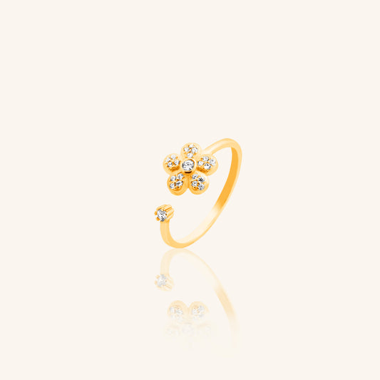 One Flower Adjustable Ring