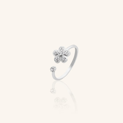 One Flower Adjustable Ring