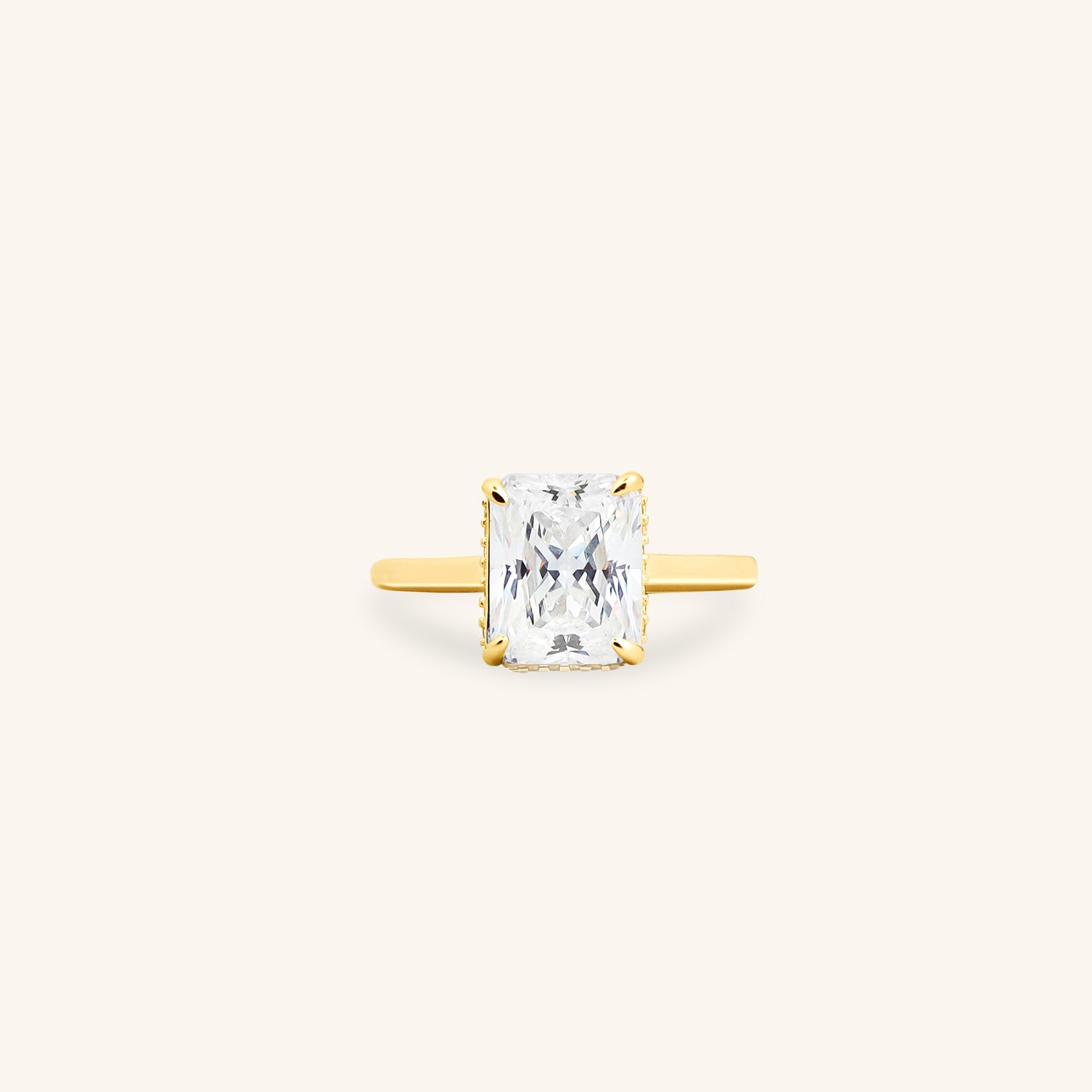 Radiant Cut Halo Ring Swaroski