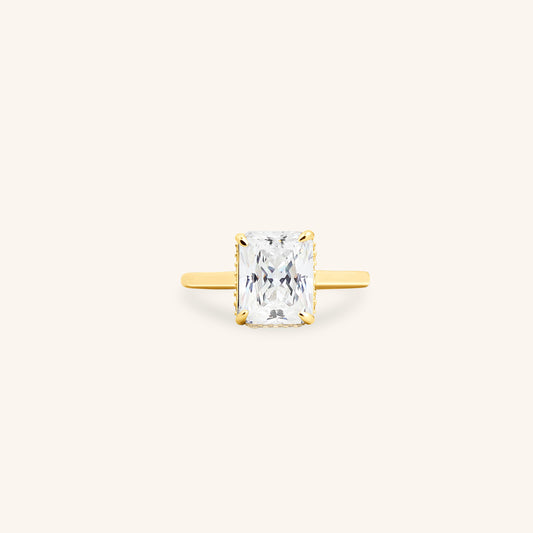 Radiant Cut Halo Ring Swaroski
