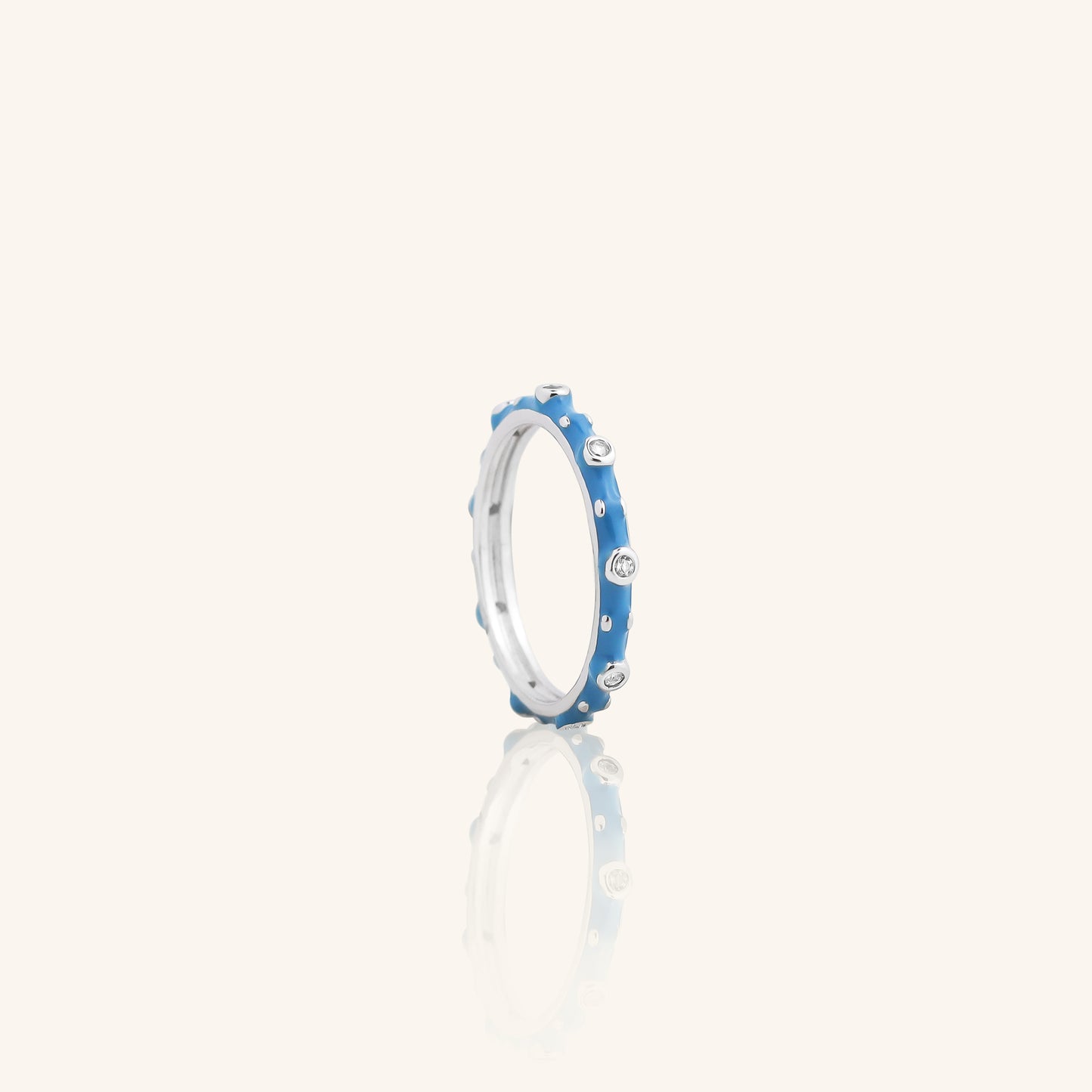 Blue Enamel Dia Ring