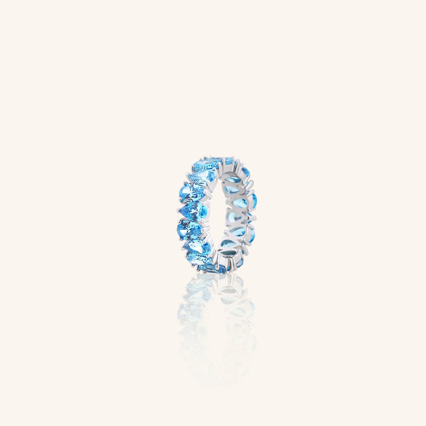 Pear Blue Dia Eternity Band