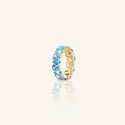 Pear Blue Dia Eternity Band