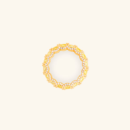 Yellow Emerald Cut Dia Eternity Band