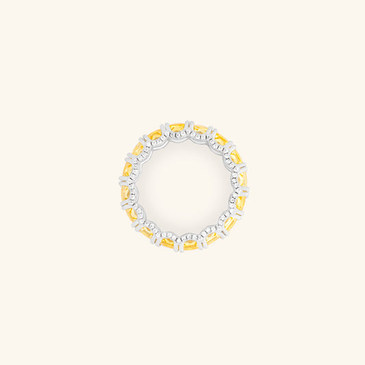 Yellow Emerald Cut Dia Eternity Band