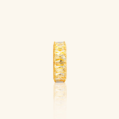 Yellow Emerald Cut Dia Eternity Band
