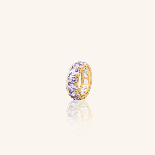 Lavender Princess Cut Eternity Band