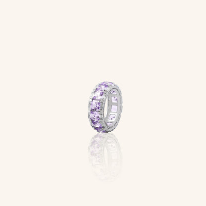 Lavender Princess Cut Eternity Band
