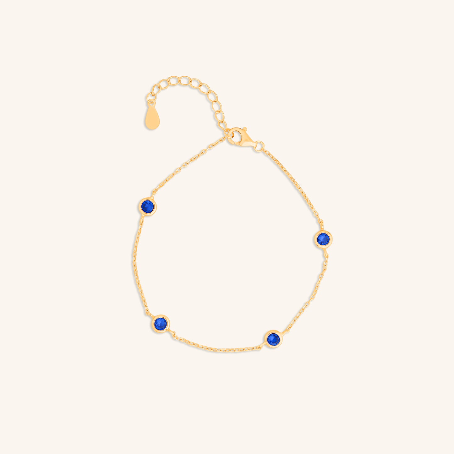 Blue Sapphire  Bezel Bracelet