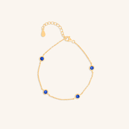 Blue Sapphire  Bezel Bracelet
