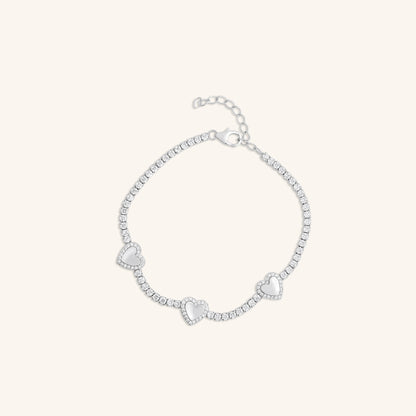 Round tennis with heart bracelet