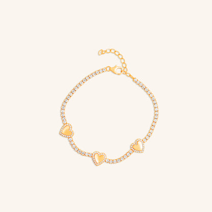 Round tennis with heart bracelet