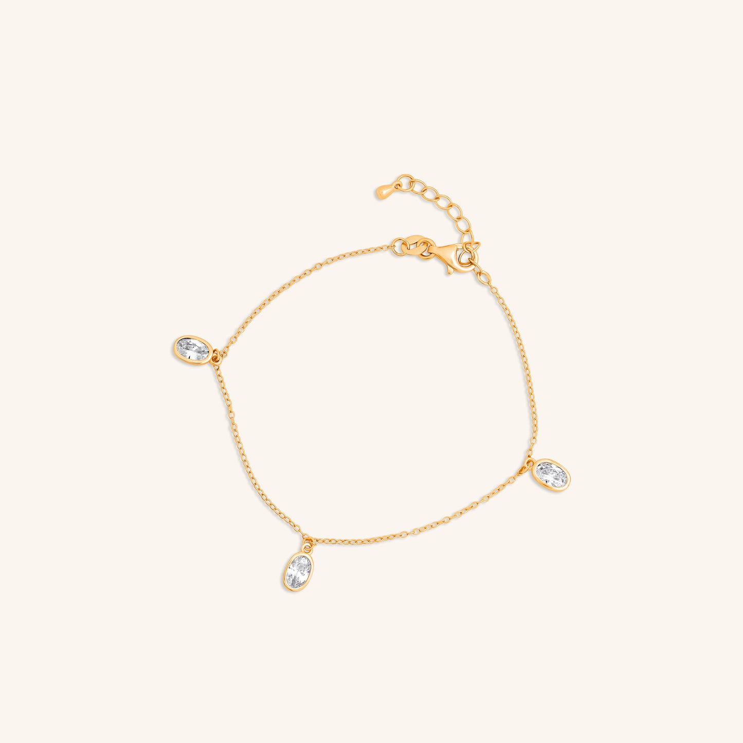Three Oval Diamond Hanging Bracelet