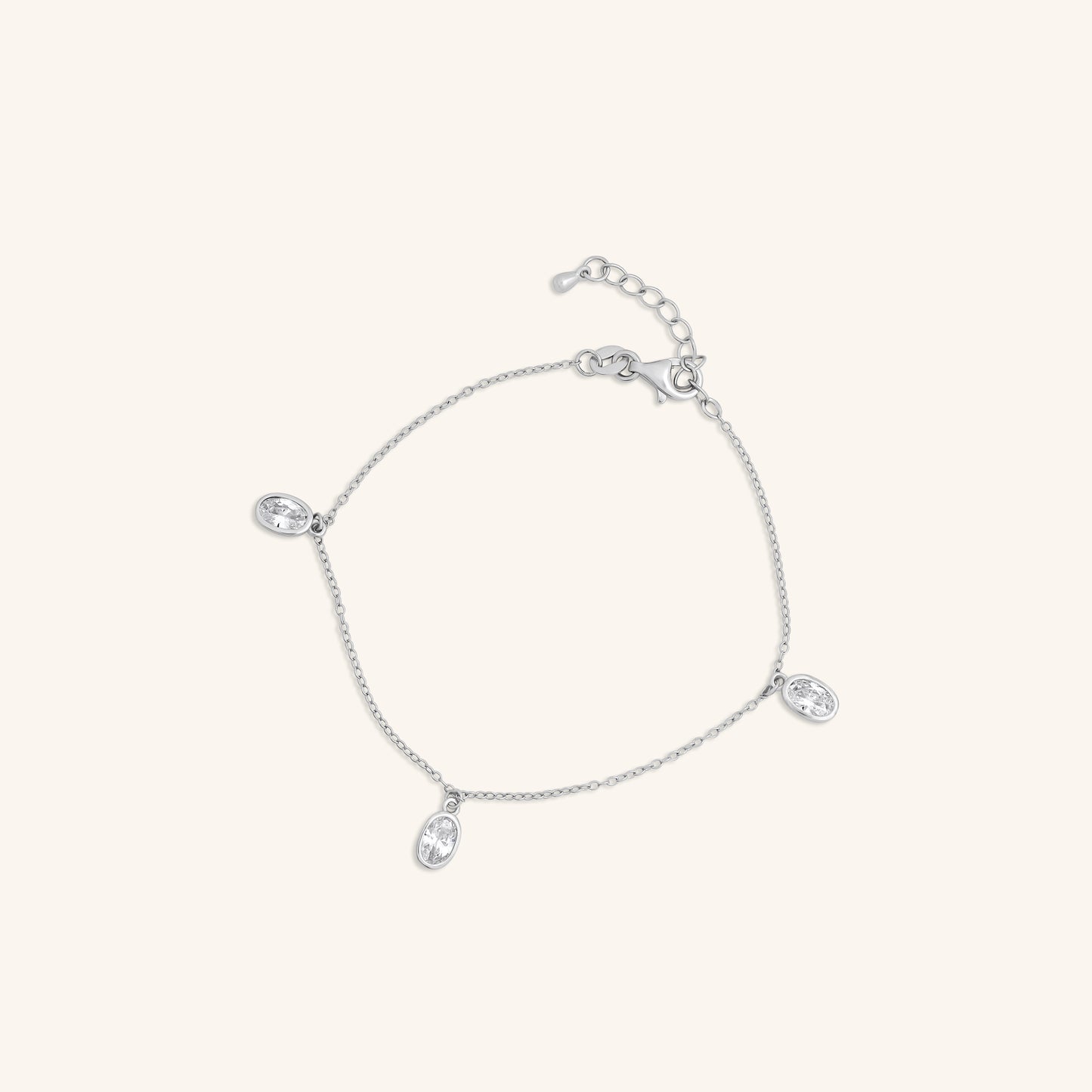 Three Oval Diamond Hanging Bracelet