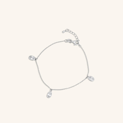 Three Oval Diamond Hanging Bracelet