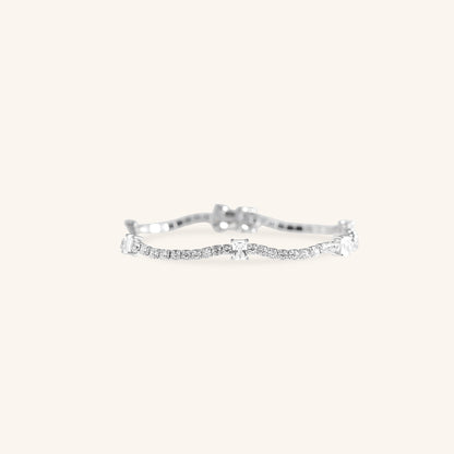 Round Tennis with Emerald cut Diamond