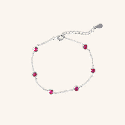 Round Ruby Bezel Bracelet