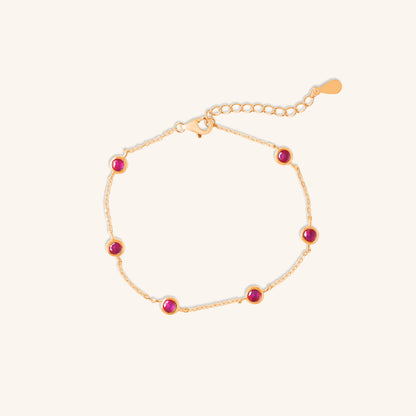 Round Ruby Bezel Bracelet