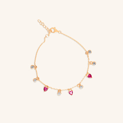 Hanging Heart Diamond Bracelet