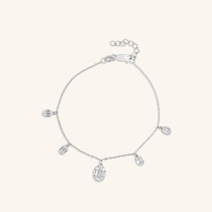Oval Baguette Charm Bracelet