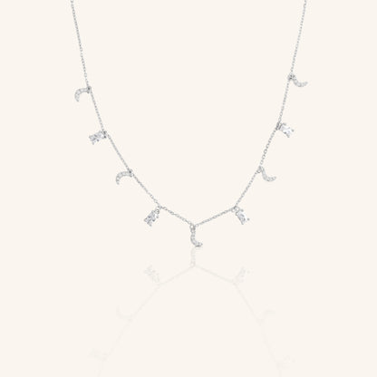 Moon Oval Diamond Chain Pendant