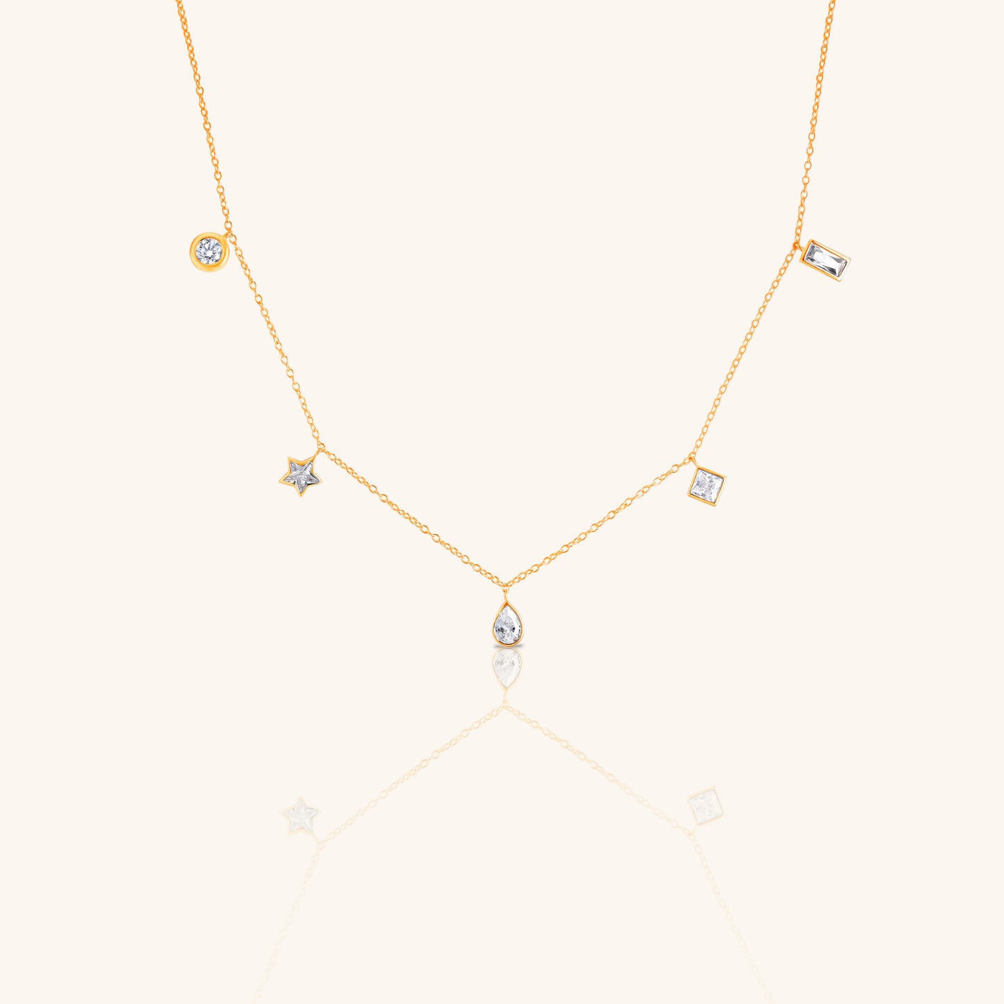 Mix Diamond Hanging Charms Chain