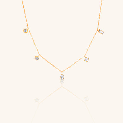 Mix Diamond Hanging Charms Chain