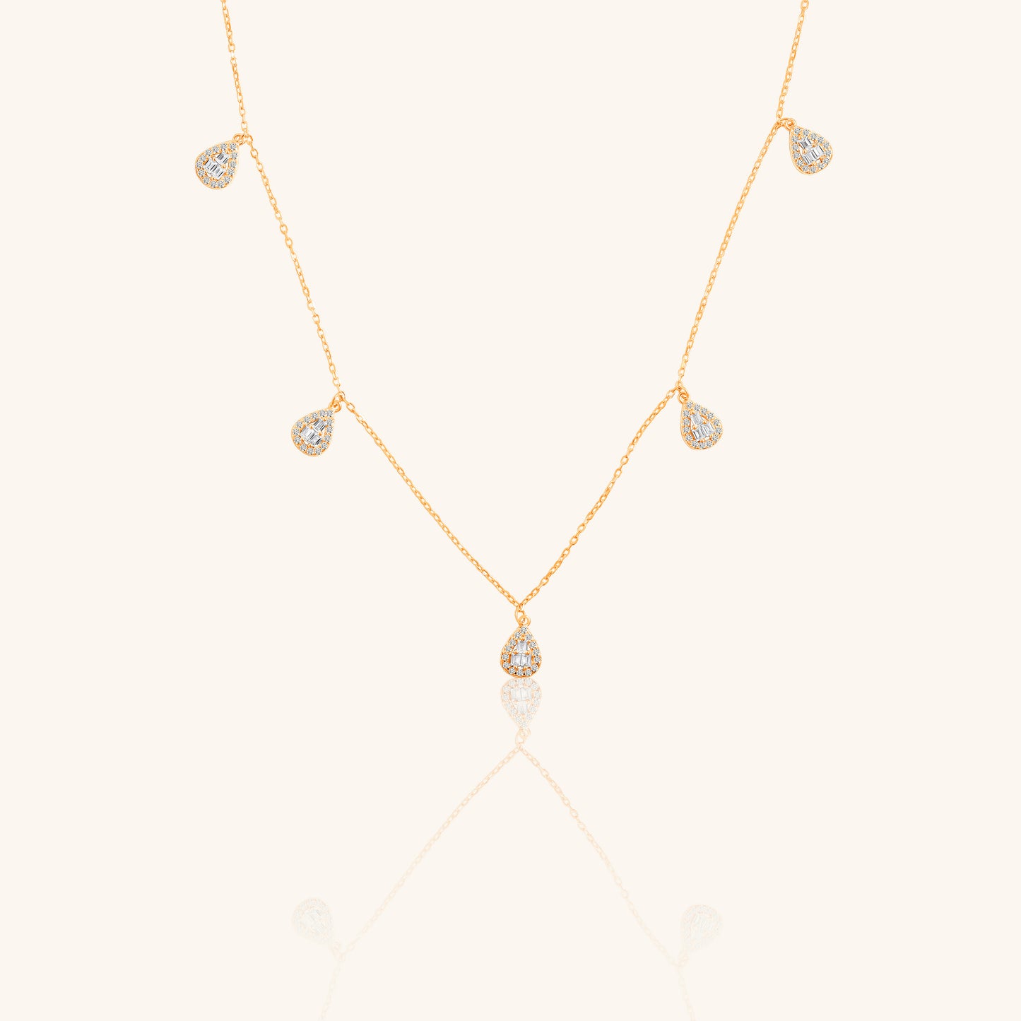 Pear Shape Charm and Chain