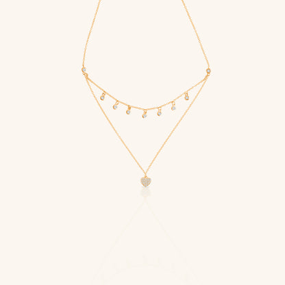 Stack Chain Heart Pendant
