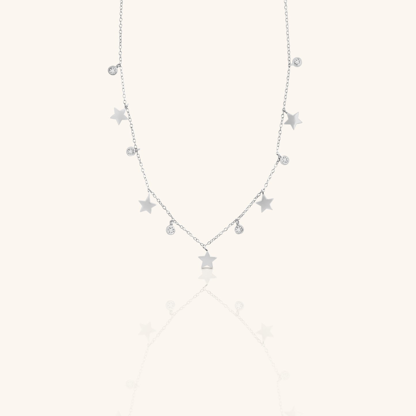 Plain Star Charm and Round Diamond Chain