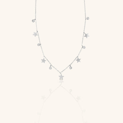 Plain Star Charm and Round Diamond Chain