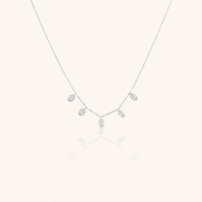Oval Diamond Hanging Chain Pendant