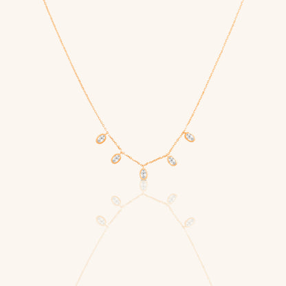 Oval Diamond Hanging Chain Pendant