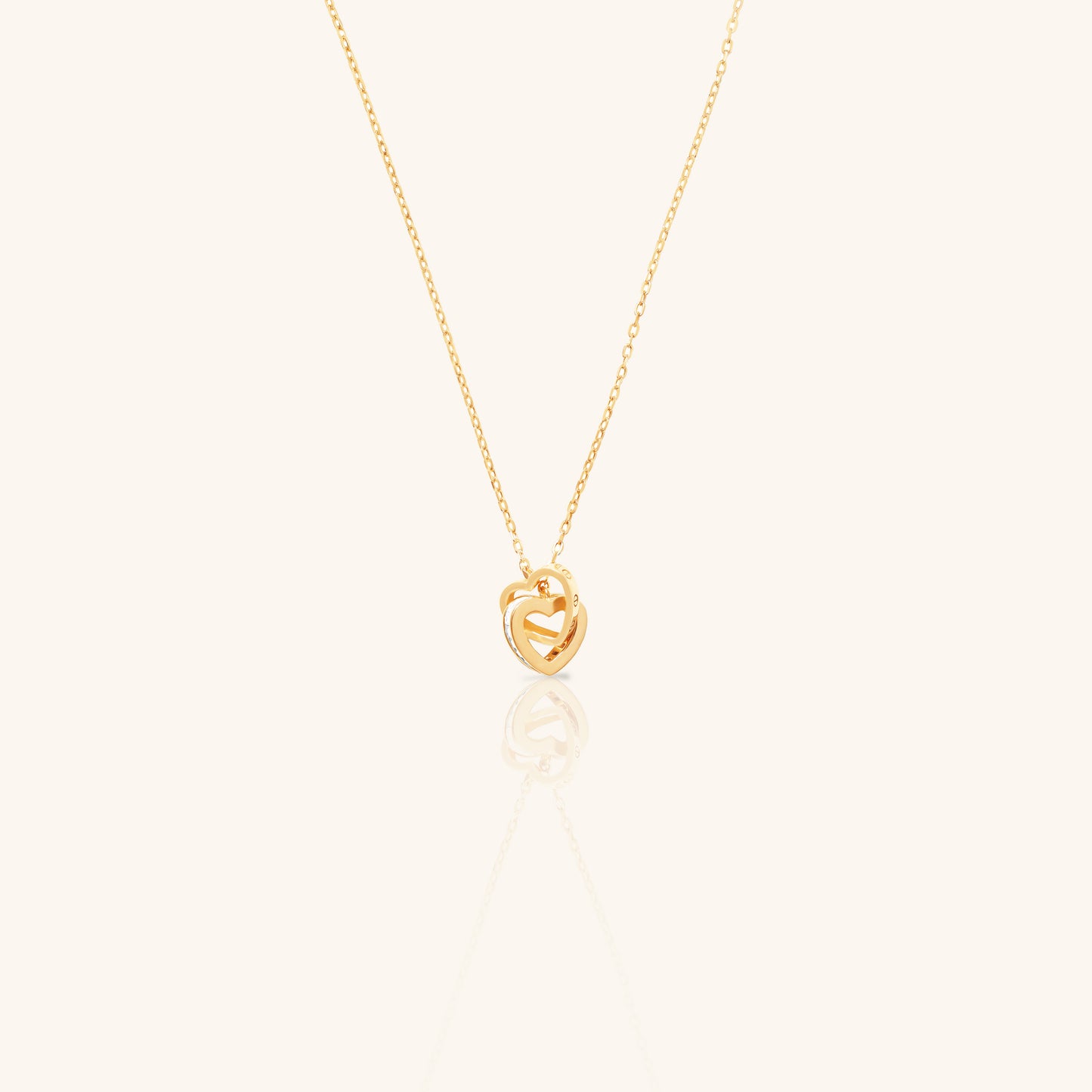 Heart Interlocked Chain Pendant