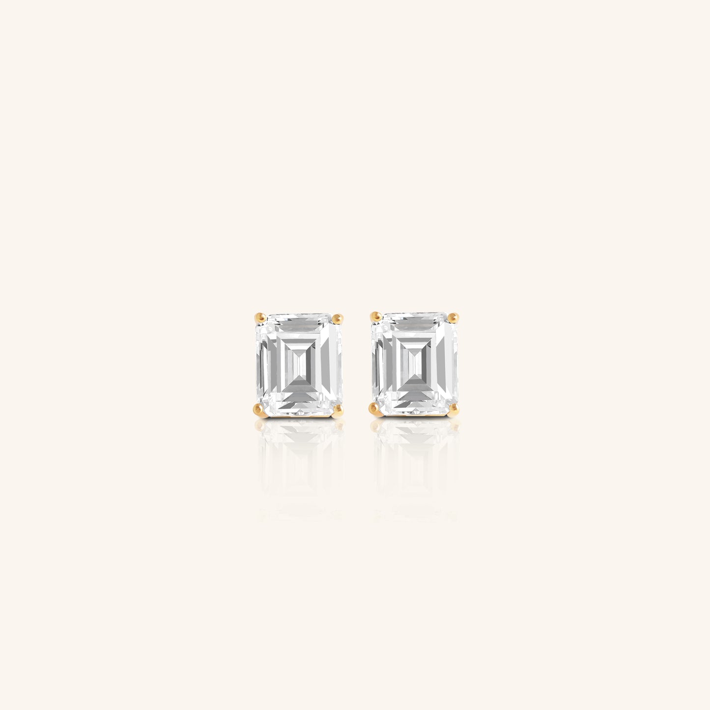 Emerald Diamond Stud Large