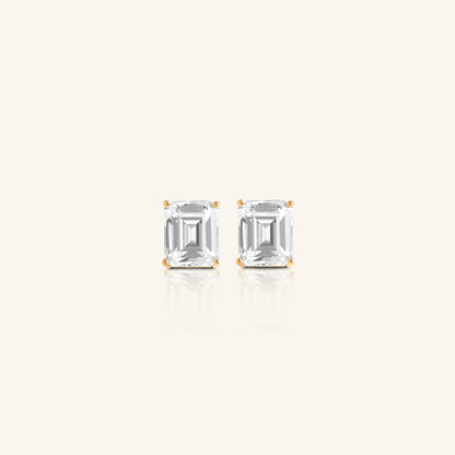Emerald Diamond Stud Large