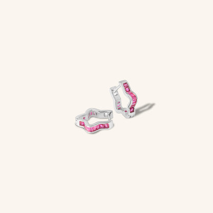 Ruby Baguette Star Hoop