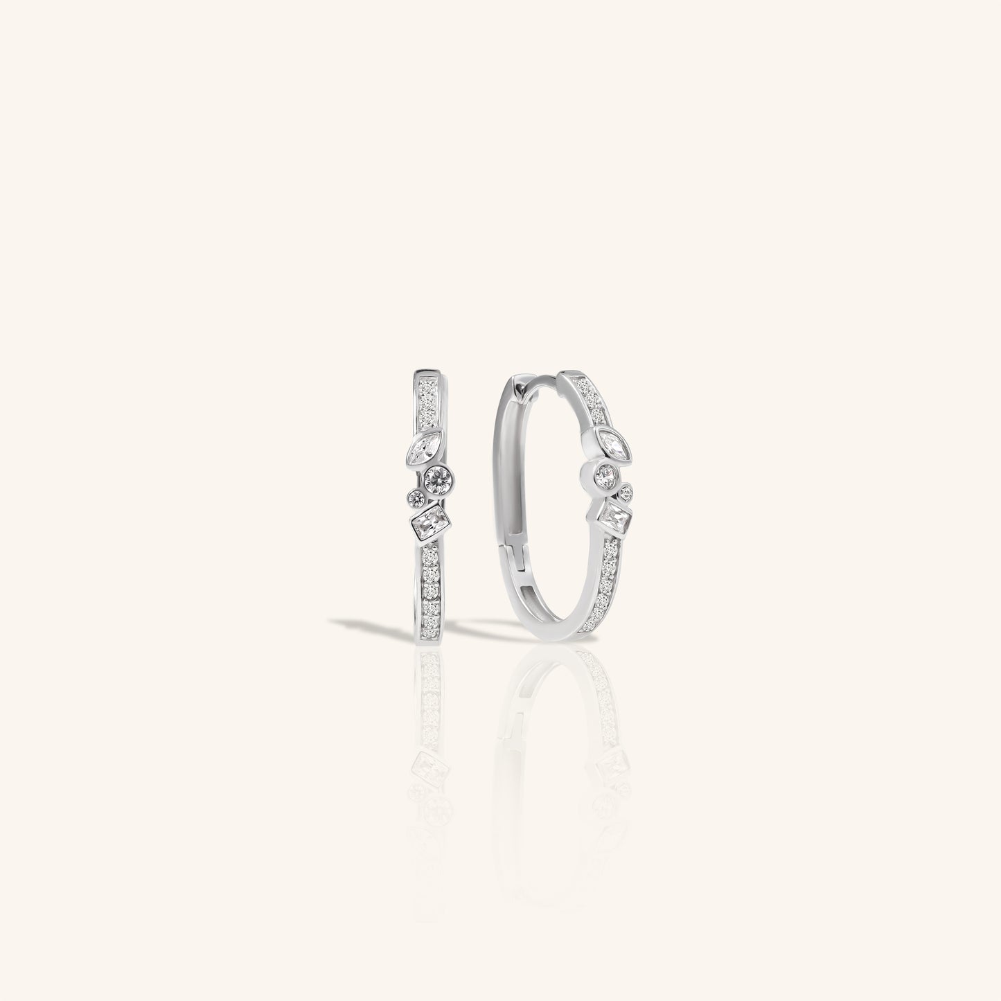 U Shape Diamond Hoop
