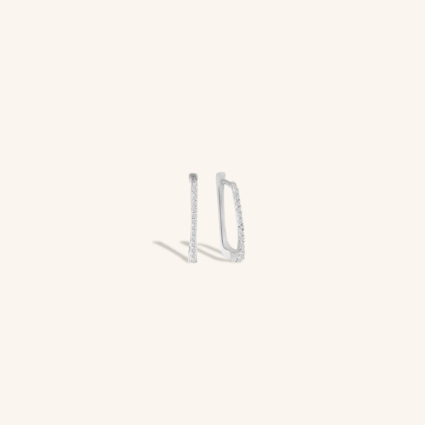 Single Line Diamond Small Hoop