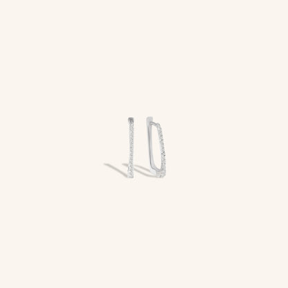 Single Line Diamond Small Hoop
