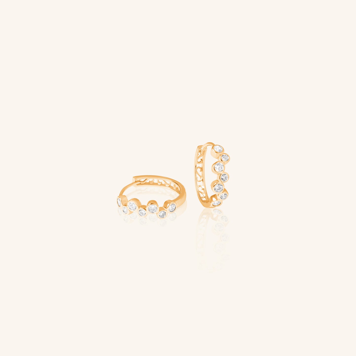 Diamond Zigzag Bezel Hoop
