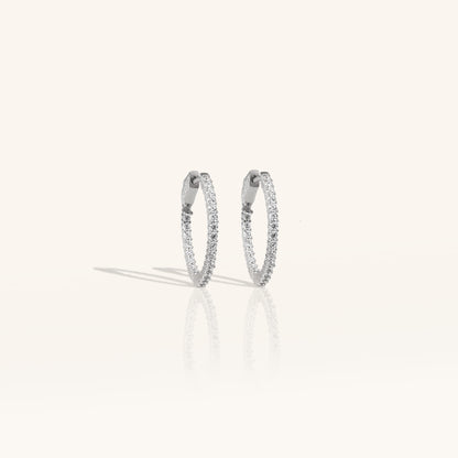 Single Line Diamond Medium Hoop