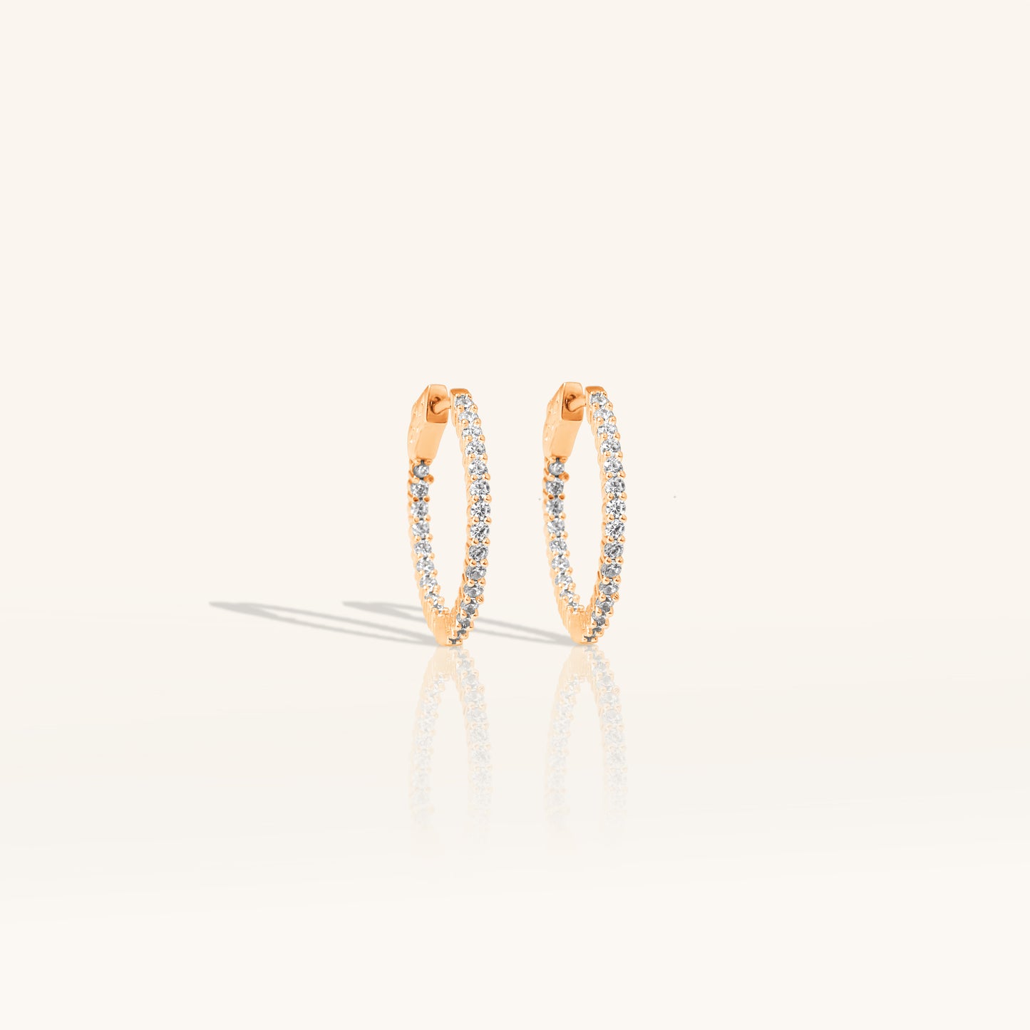 Single Line Diamond Medium Hoop