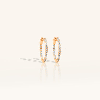 Single Line Diamond Medium Hoop