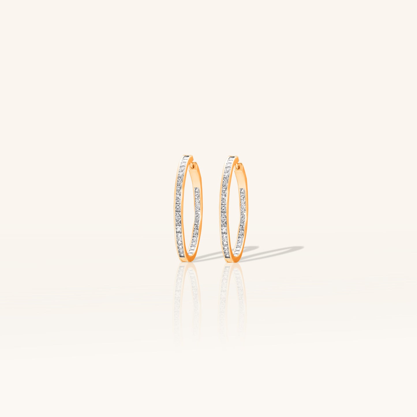 Princess Cut Diamond Hoop